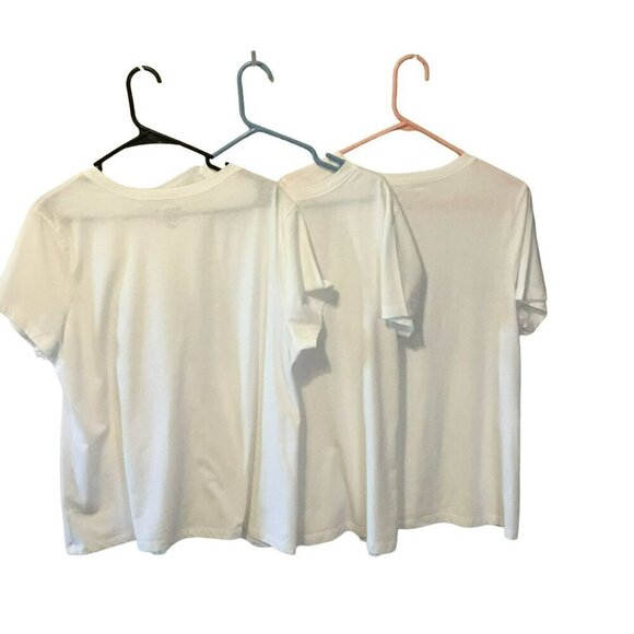 Old Navy Group 3 Vintage Tees Short Sleeve Cotton Crew Neck White Women's Sz XL - Picture 5 of 8
